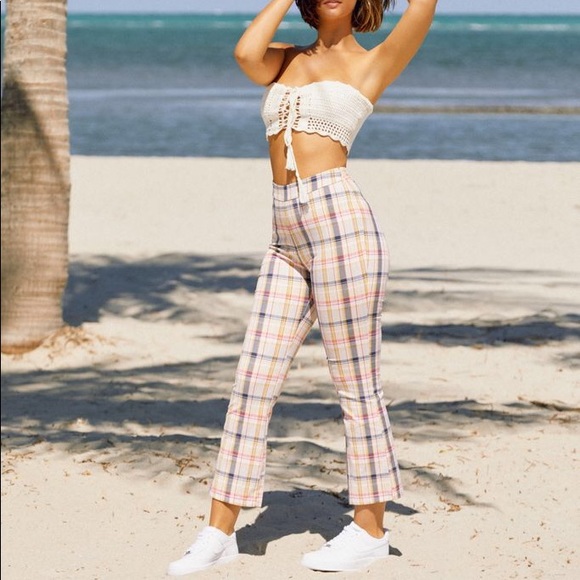 Urban Outfitters Pants - Urban outfitters Leila kick flare plaid pants